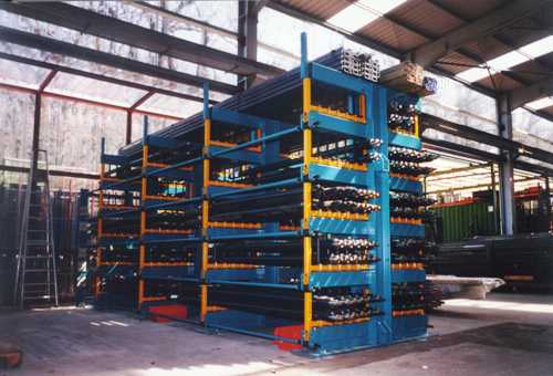 Langgutauszugregal, einseitig, Fachgröße 720 x 400 mm (TxH)