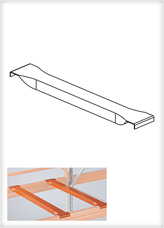 Leichte Tiefenauflage, Belastung: 1100 kg (pro Paar), Regaltiefe: 1100 mm, für Längseinlagerung, lackiert in RAL 2001