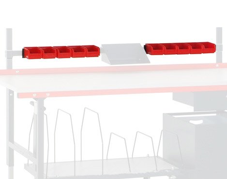 Halter, mit 5 Lagersichtkästen, Größe 7