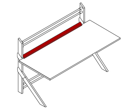 5.0 Kabelkanal, (BxTxH) 1680 x 155 x 185 mm, mit verschraubter Abdeckung und flexibler Kunststoffkabelführung