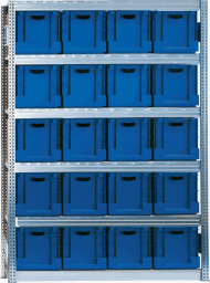Eurokastenregal als Anbauregal, (HxBxT) 2075 x 1695 x 600 mm, mit 6 Fachebenen inklusive 20 Kästen