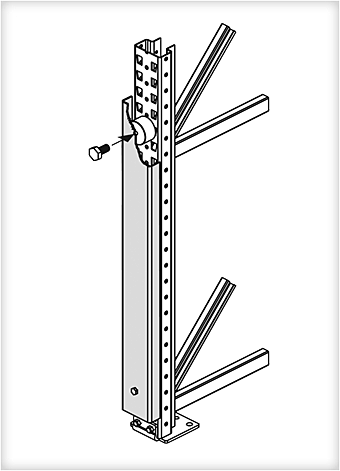 Pfostenschutz, Höhe: 970 mm, für Ständerbreite: 120 mm, mit Gummipuffer, lackiert in 120 RAL 5010