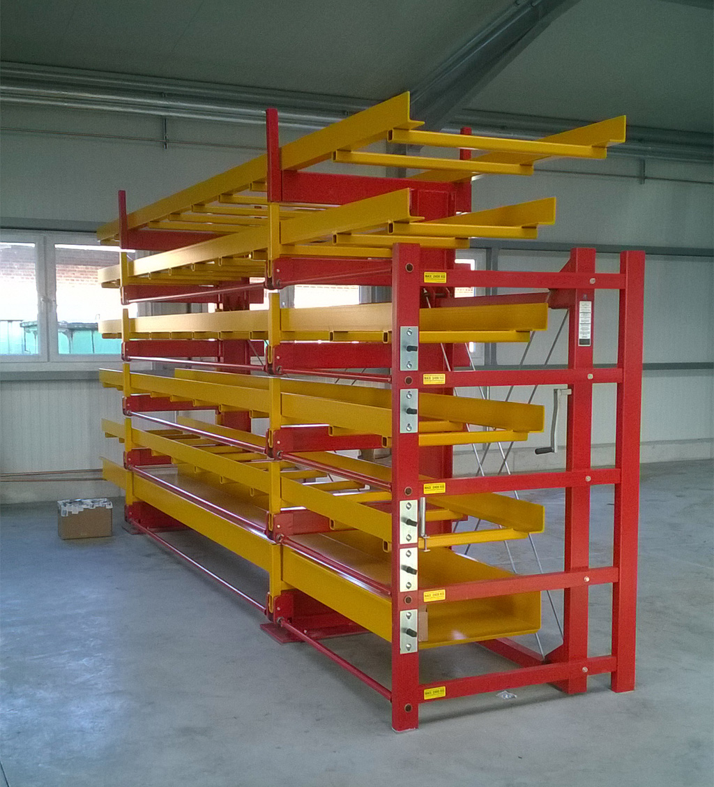 Langgutauszugregal, einseitig, Fachgröße 720 x 400 mm (TxH)