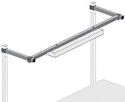 2.0 Halterung, (BxTxH) 1730 x 455 x 40 mm, für Tischbreite 2000 mm, zur Befestigung von Arbeitsplatzbeleuchtung