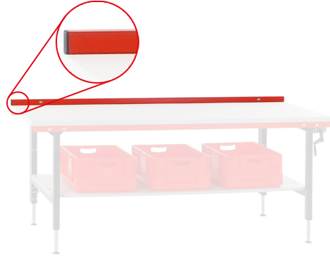 2.0 Rückwandbord, Vierkantrohr: 40 x 40 mm, für Tischbreite 2000 mm