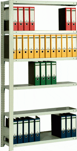 Steckregal Office (Büroregal, Archivregal), als Anbauregal 150 kg, mit 6 Fachböden, (HxBxT) 150, 2000 x 1005 x 300 mm, lackiert