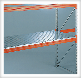 Stahlpaneelboden, (BxT) 3600 x 800 mm, 36 Stahlpaneele (Belastung: 100 kg), Fachlast: 3600 kg, verzinkt