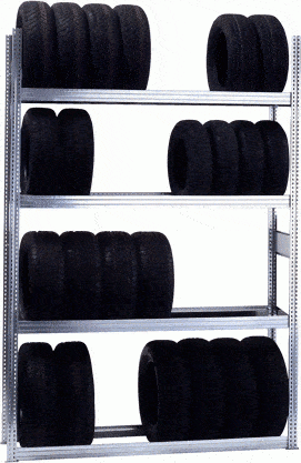 Reifenregal "Tire" als Grundregal, 4 Lagerebenen, (BxTxH) 1285 x 400 x 2500 mm