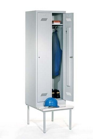 Kleiderschrank Cleantex-Sit, 3 Abteile, Abteilbreite: 400 mm, Drehriegelverschluss