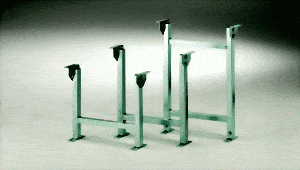 Doppelständer mit Gelenk, Bahnbreite: 300 mm, Höhe: 730-1250 mm, stufenlos einstellbar, verzinkt