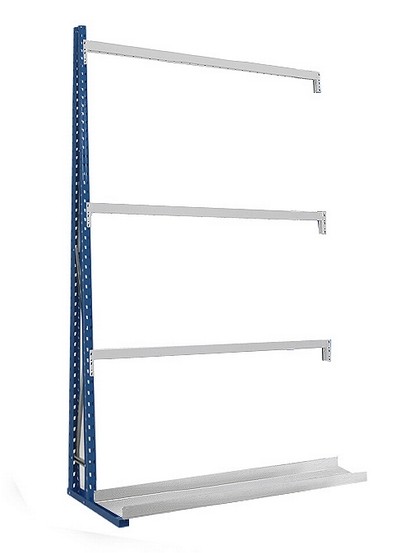 Profilregal als Anbauregal, einseitig, (HxBxT) 2500 x 1500 x 600 mm, mit Sockelwanne, verstellbare Stufenbalken 