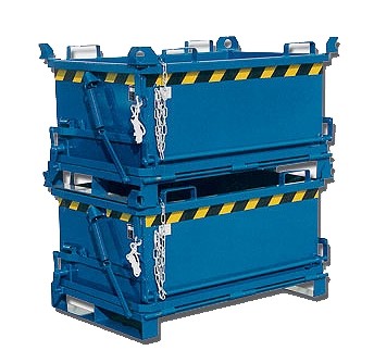 Klappboden-Container, Traglast: 1000 kg, Volumen: 500 dm³, stapelbar, lackiert