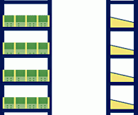 Kleinteileregal als Grundregal mit 5 Böden und 4 Schüttensets, (HxBxT) 2000 x 931 x 300 mm