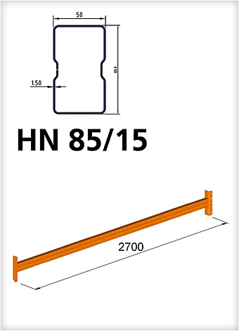 Traverse HN 85/15 x 2700 mm, Stück (Fachlast pro Traversenpaar: 1500 kg)