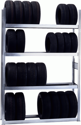 Reifenregal "Tire" als Grundregal, 4 Lagerebenen, (BxTxH) 875 x 400 x 2500 mm