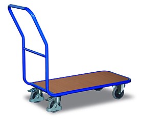 Magazinwagen, Traglast: 200 kg, mit Radfeststeller und Fußschutz, Ladefläche: (TxB) 450 x 1.070 mm