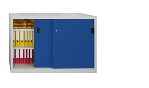 Schiebetürenschrank Profi, (HxBxT) 1000 x 1000 x 500 mm, 2 Einlegeböden, lackiert, Zylinderschloss