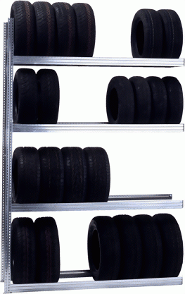 Reifenregal "Tire" als Anbauregal, 4 Lagerebenen, (BxTxH) 1005 x 400 x 2500 mm
