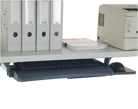 Tastatur- und Mausablage ausziehbar, (BxTxH) 600 x 420 x 110 mm, zur Montage unter Ablageboard
